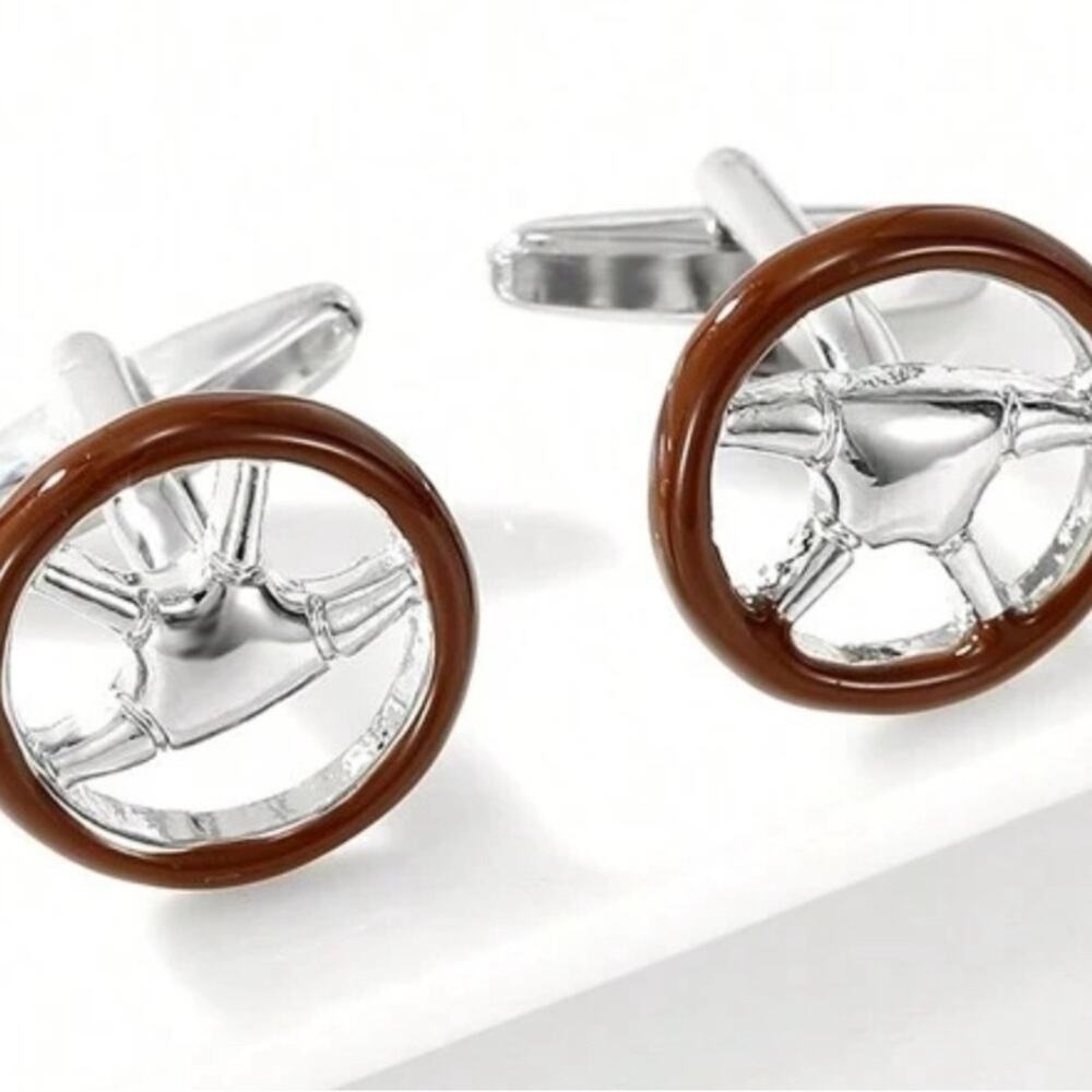 Luxury Car Steering Wheel Cufflinks